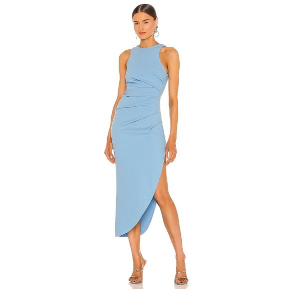 MISHA X REVOLVE Ida Dress in Powder Blue 2 New Womens Sheath Midi Cocktail - Picture 11 of 11